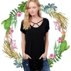 New Strappy Neck Tunic W/ Small bead accents